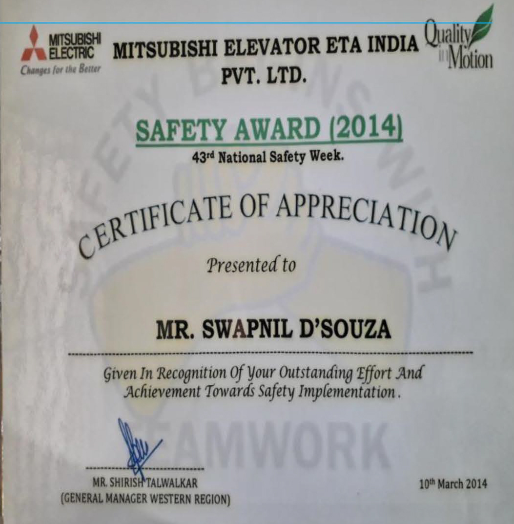 Safety Compliance Certificate